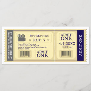 Invitación a la fiesta de cumpleaños de Movie Tick