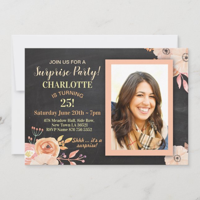 Invitación a la fiesta de cumpleaños de mujeres co (Anverso)