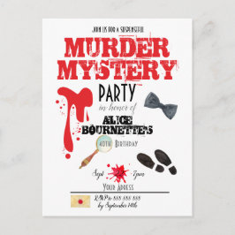 Invitación a la fiesta de cumpleaños de Murder Mys