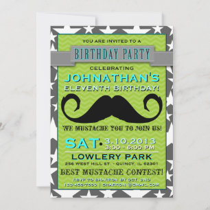 Invitación a la fiesta de cumpleaños de Mustache B