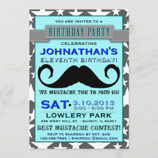 Invitación a la fiesta de cumpleaños de Mustache B