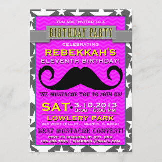 Invitación a la fiesta de cumpleaños de Mustache B