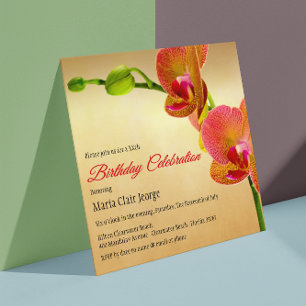 Invitación a la fiesta de cumpleaños de naranja Or
