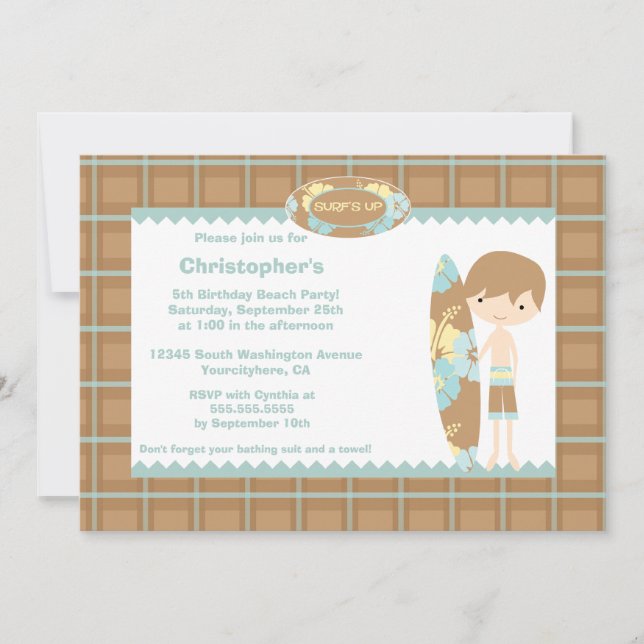 Invitación a la fiesta de cumpleaños de natación p (Anverso)