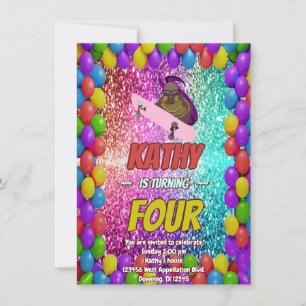 Invitación a la fiesta de cumpleaños de Naughty Sq