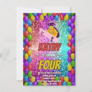 Invitación a la fiesta de cumpleaños de Naughty Sq