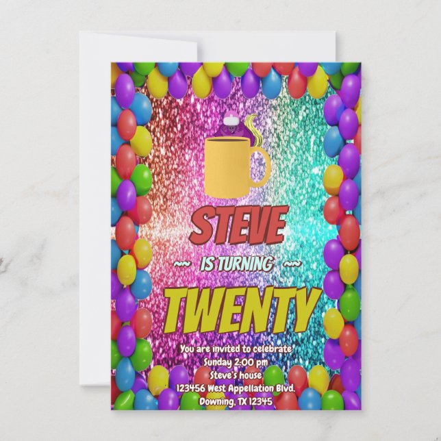 Invitación a la fiesta de cumpleaños de Naughty Sq (Anverso)