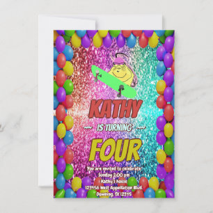 Invitación a la fiesta de cumpleaños de Naughty Sq