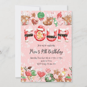 Invitación a la fiesta de cumpleaños de Navidad nú