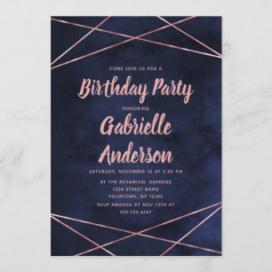 Invitación a la fiesta de cumpleaños de Navy Blue 