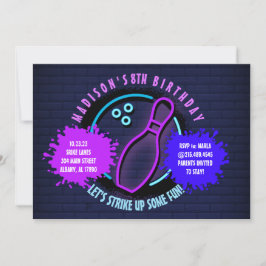 Invitación a la fiesta de cumpleaños de NEON BOWLI