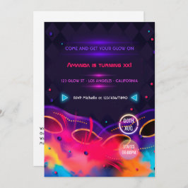 Invitación a la fiesta de cumpleaños de Neon Glow