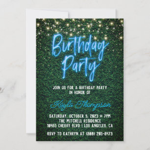 Invitación a la fiesta de cumpleaños de Neon Green