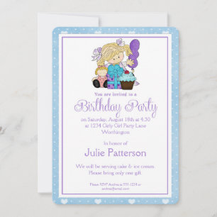 Invitación a la fiesta de cumpleaños de Niña Azul