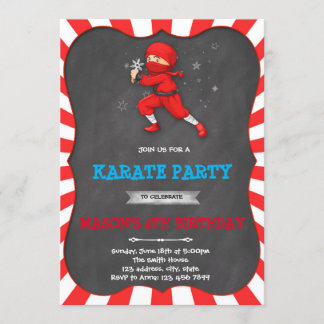 Invitación a la fiesta de cumpleaños de Ninja boy
