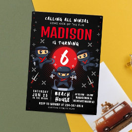 Invitación a la fiesta de cumpleaños de Ninja negr