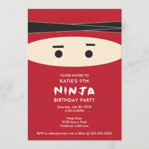 Invitación a la fiesta de cumpleaños de Ninja Roja
