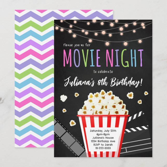 Invitación a la fiesta de cumpleaños de niños de l (Anverso / Reverso)