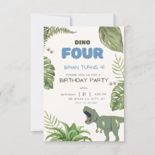Invitación a la fiesta de cumpleaños de niños Dino