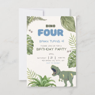 Invitación a la fiesta de cumpleaños de niños Dino
