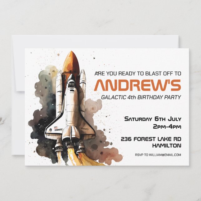 Invitación a la fiesta de cumpleaños de niños pers (Anverso)