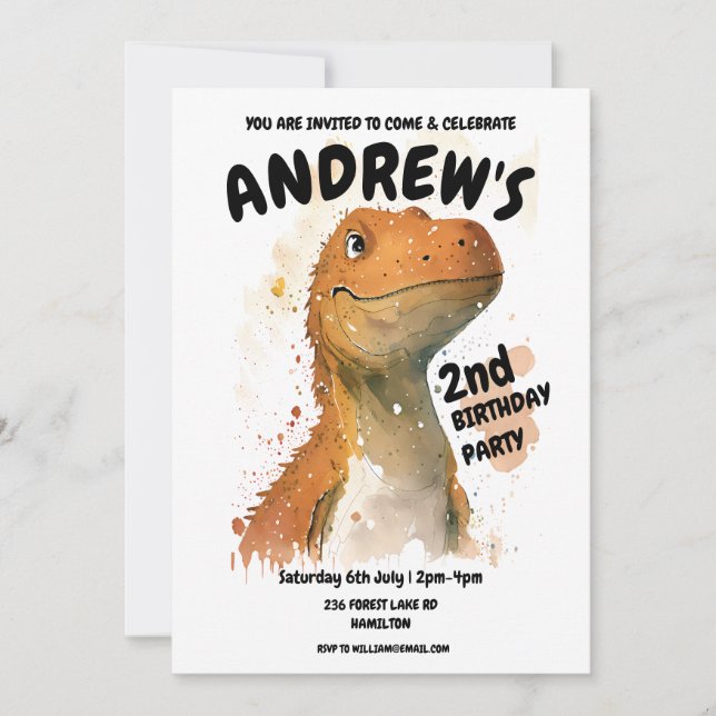 Invitación a la fiesta de cumpleaños de niños pers (Anverso)