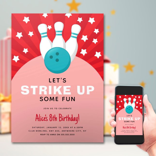 Invitación a la fiesta de cumpleaños de niños rojo (Subido por el creador)