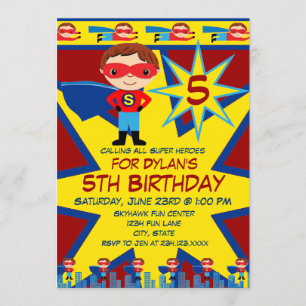 Invitación a la fiesta de cumpleaños de niños supe