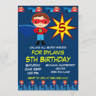 Invitación a la fiesta de cumpleaños de niños supe