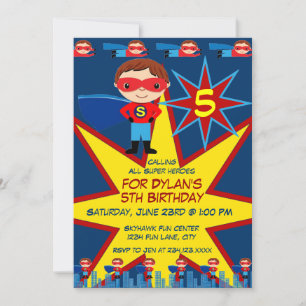 Invitación a la fiesta de cumpleaños de niños supe