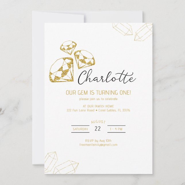 Invitación a la fiesta de cumpleaños de nuestra Ge (Anverso)