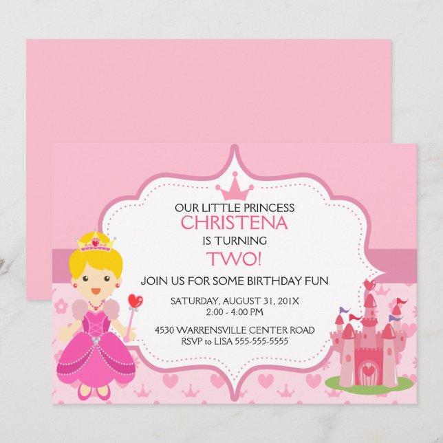 Invitación a la Fiesta de Cumpleaños de Nuestra Pr (Anverso / Reverso)