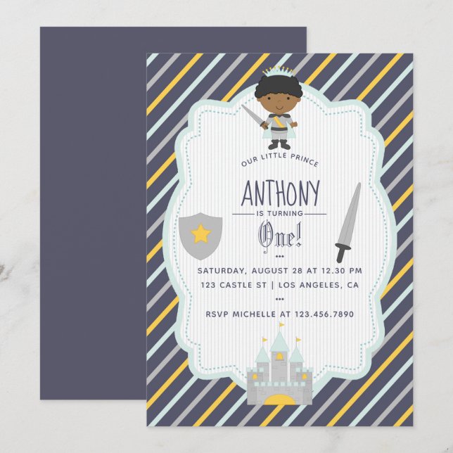 Invitación a la fiesta de cumpleaños de nuestro Pr (Anverso / Reverso)