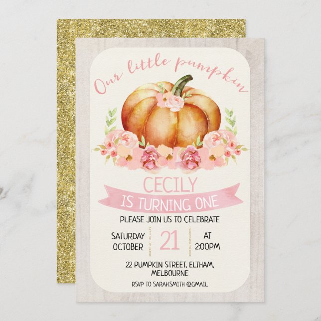 Invitación a la fiesta de cumpleaños de nuestros p (Anverso / Reverso)