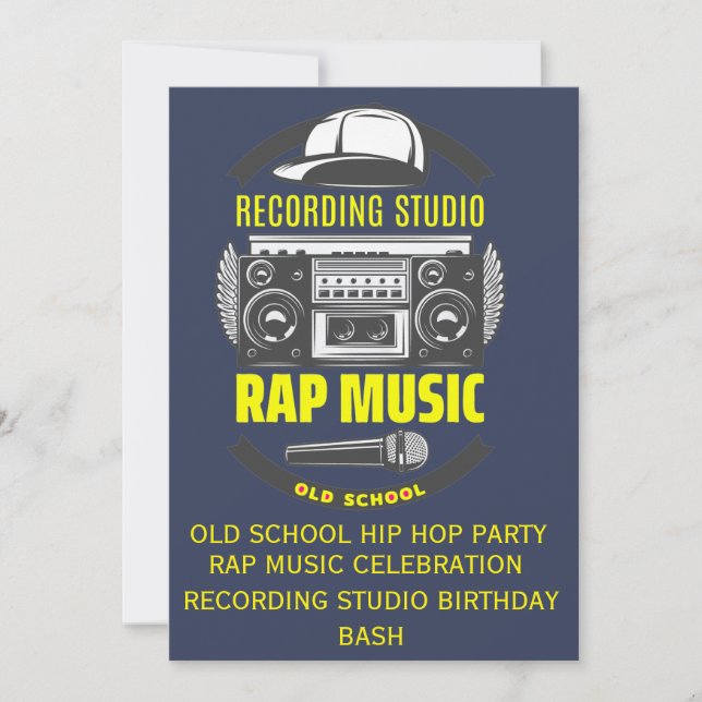 Invitación a la fiesta de cumpleaños de Old School (Anverso)
