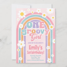 Invitación a la fiesta de cumpleaños de One Groovy