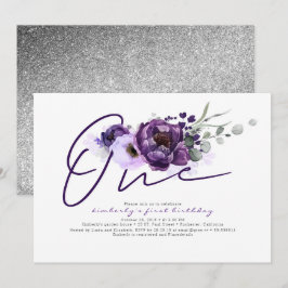 Invitación a la fiesta de cumpleaños de One Purple