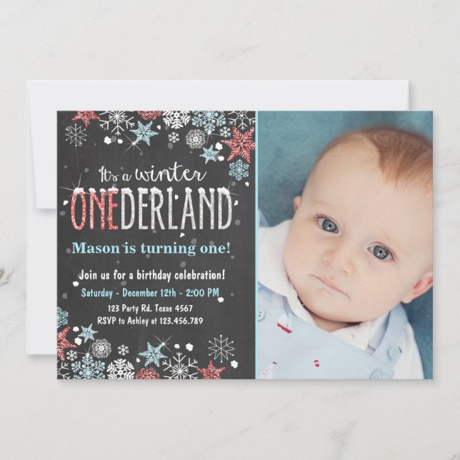 Invitación a la fiesta de cumpleaños de Onederland (Anverso)