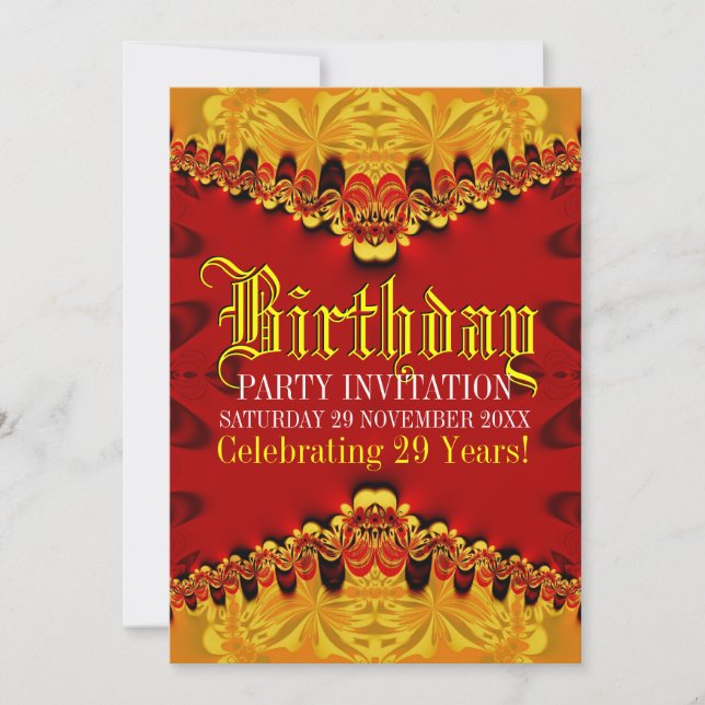 Invitación a la fiesta de cumpleaños de oro de la  (Anverso)