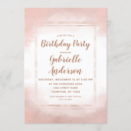 Invitación a la fiesta de cumpleaños de oro rosa y