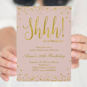 Invitación a la fiesta de cumpleaños de oro y Rosa