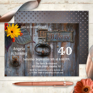 Invitación a la fiesta de cumpleaños de otoño en u