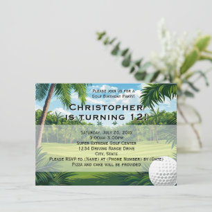 Invitación a la fiesta de cumpleaños de Palm Golf 