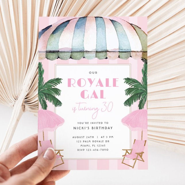 Invitación a la fiesta de cumpleaños de Palm Royal (Palm Royale Birthday Invitation)