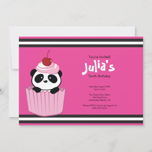 Invitación a la fiesta de cumpleaños de Panda (Anverso)