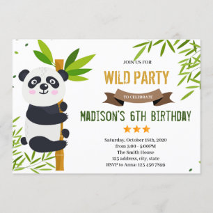Invitación a la fiesta de cumpleaños de Panda