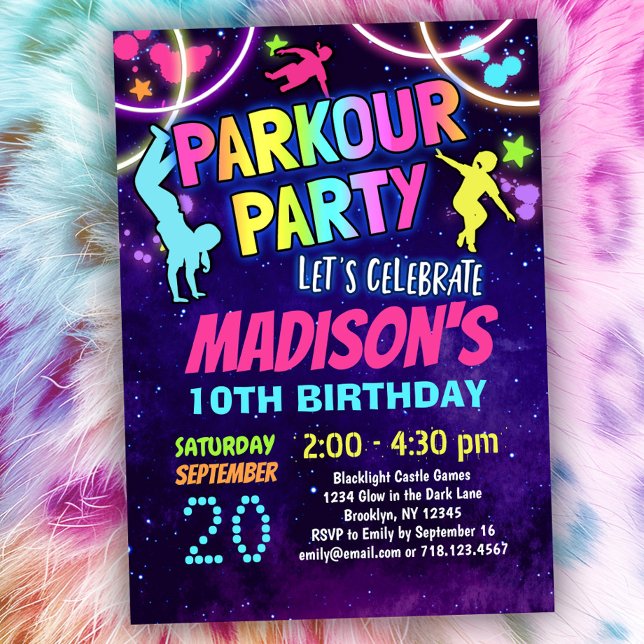 Invitación a la fiesta de cumpleaños de Parkour ch (Subido por el creador)
