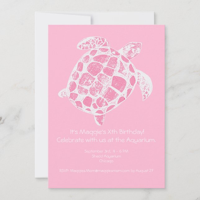 Invitación a la fiesta de cumpleaños de Pastel Pin (Anverso)