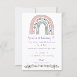 Invitación a la fiesta de cumpleaños de Pastel Rai