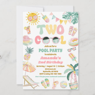 Invitación a la fiesta de cumpleaños de Pastel Two